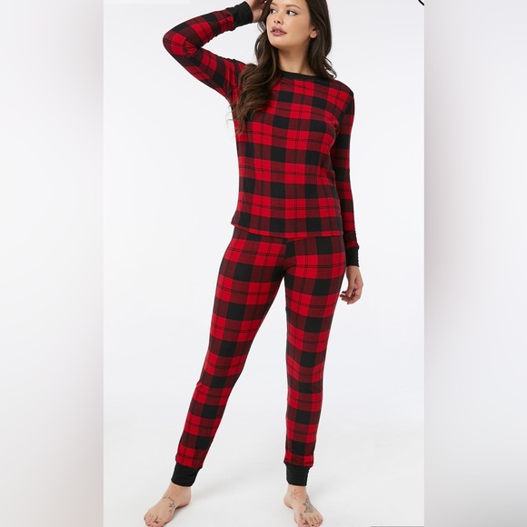 Ardene Plaid Skinny Jogger Pj Set /NWT - Picture 1 of 11